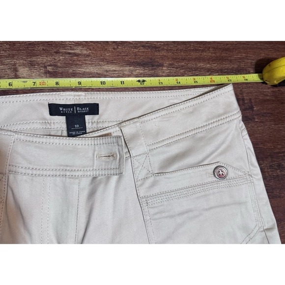 White House Black Market Women's Cream Slim Pedal Pusher Size 10 - Picture 13 of 16